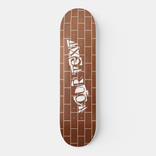 Skate Uma Parede de Tijolos - Texto / Nome Personalizado (Frente)
