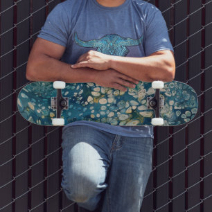 Skate Underwater Abstrato Fantasy