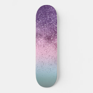 Skate Unicorn Girls Glitter #6d (Faux Glitter) #shiny