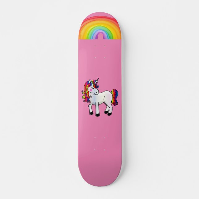 SKATE UNICORN RAINBOW PINK SKATEBOARDS PARA GAROTAS (Frente)