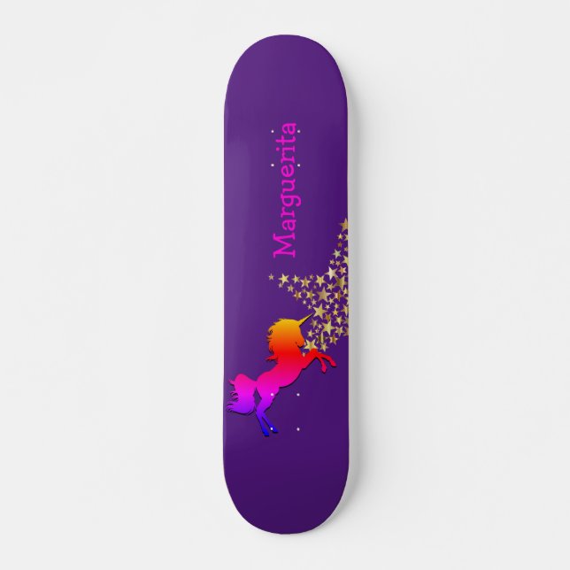 Skate UNICORN Starry Purple personalizado (Frente)