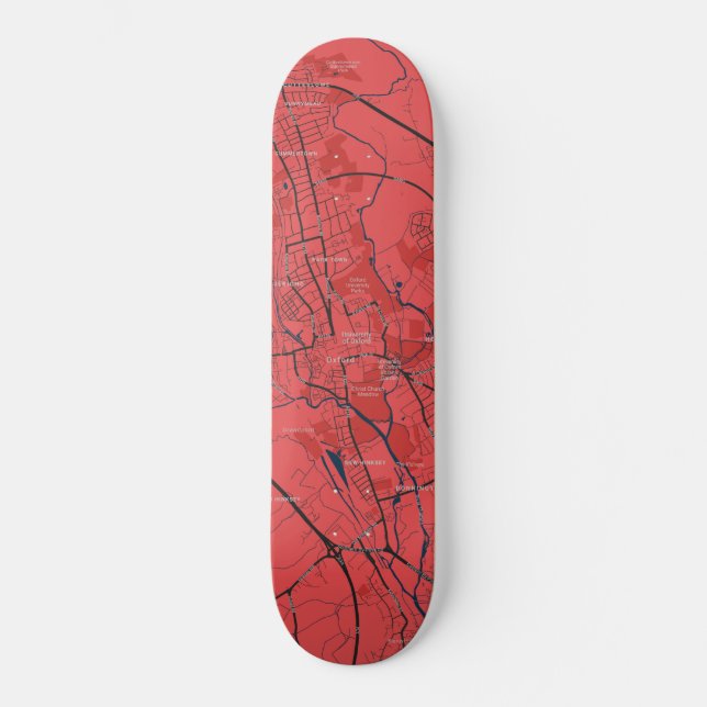 SKATE URBAN RED MARINHO OXFORD UNIVERSITY UK OUTLINE MAP (Frente)