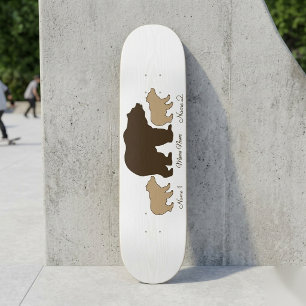 Skate Ursa Mãe Personalizada Com 2 Nomes de Filhos Prese