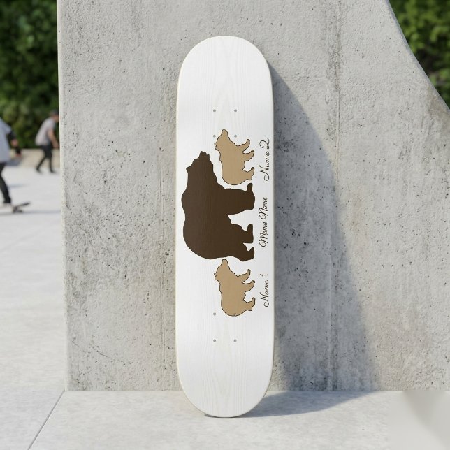 Skate Ursa Mãe Personalizada Com 2 Nomes de Filhos Prese (Criador carregado)