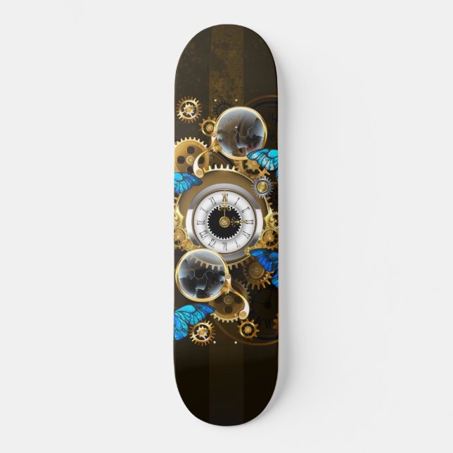 Skate Ursinhas Steampunk e Borboletas Azuis (Frente)