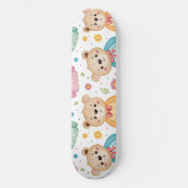 Skate Urso de pelúcia e flores