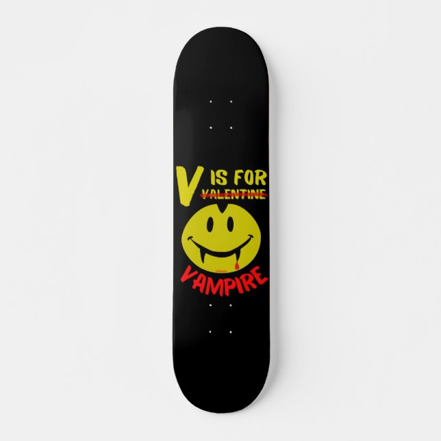 Skate V IS FOR VAMPIRE funny valentine gift idea         (Frente)