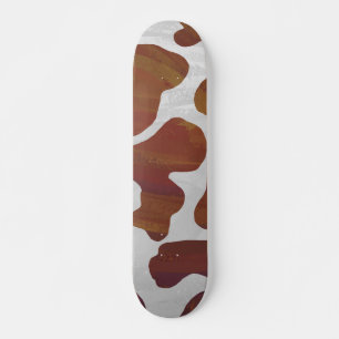 Skate Vaca Castanho e Impressão Branco