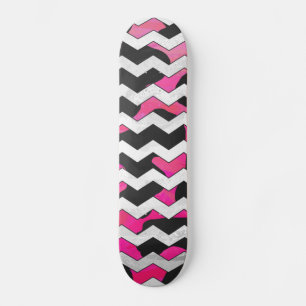 Skate Vaca Chevron Rosa e Preta
