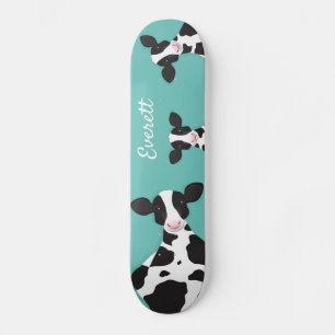 Skate Vacas, Teal Black White Animal
