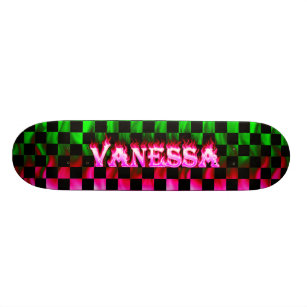 Skate Vanessa skate, fogo rosa e chamas