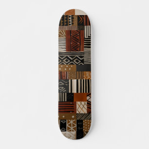 Skate Variações de motivos africanos em tons terrosos