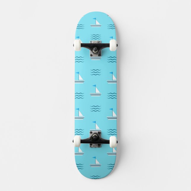 Skate Veleiros no teste padrão azul do mar (Frente)