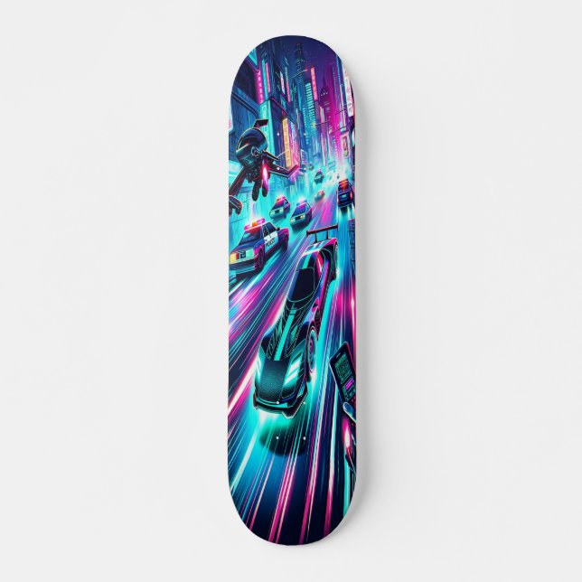 Skate "Velocidade Neon: Cyberpunk Chase (Frente)