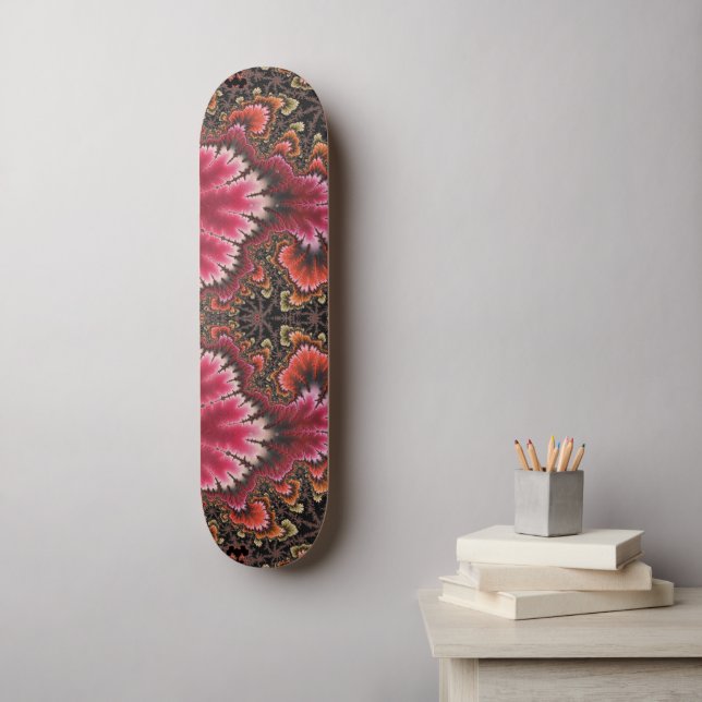 Skate Velvety Soft Pink Floral Olhar Fractal Abstrato (Arte de parede)