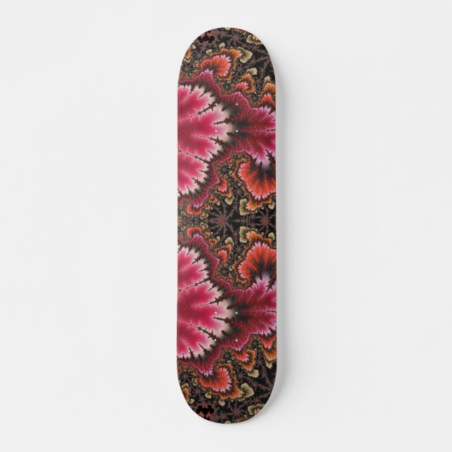 Skate Velvety Soft Pink Floral Olhar Fractal Abstrato (Frente)