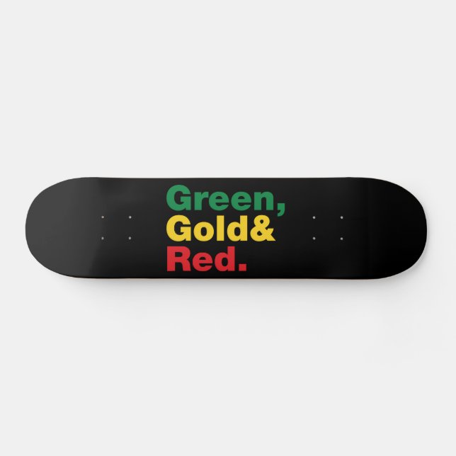 Skate Verde, Dourado e Vermelho. (Horz)