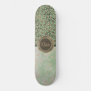 Skate verde limão Marble Glittery Lepard       