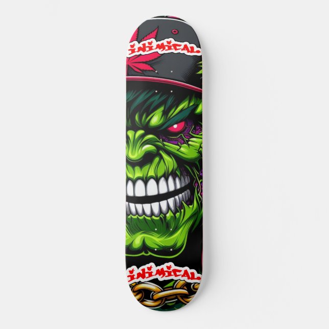 Skate Verde médio inímico (Frente)