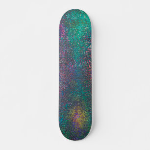 Skate Verde vestido e envelhecido com tom ciano