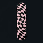Skate Verificações de cor-de-rosa preto retroativo disto<br><div class="desc">skate moderno e psicodélico retrô</div>