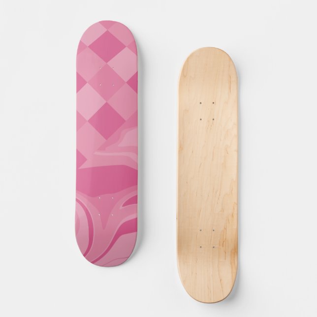 Skate Verificações e espirais - Rosa (Frente)