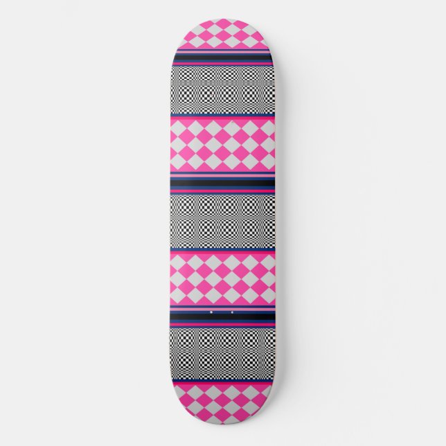 Skate Verificar Design de Padrão Misto do Harlequin (Frente)