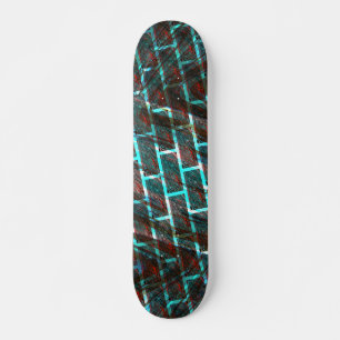 Skate Vermelho azul manchado, arranhões, rede ou efeito