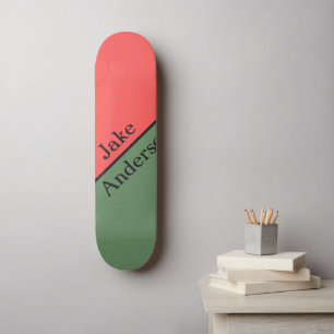 Skate Vermelho e Verde 45 Graus Minimalista