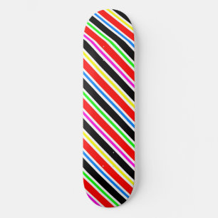 Skate Vermelho Preto Multicolorido Cores Listras