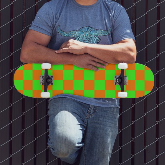 Skate Vermelhos Neon Vermelhos Checkerboard Vintage (Ao ar livre 3)