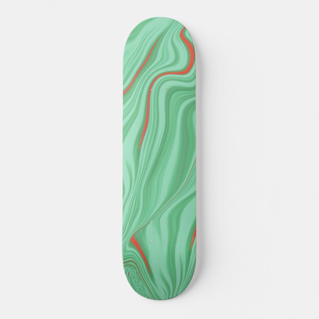 Skate Vestuário em curvas com tons verdes claros de ment (Frente)