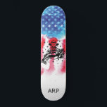 Skate *~* Vet Militar FISHERMAN Red White Flag<br><div class="desc">* Silhueta de PESCADO PESCADOR PESCADOR ENergeticamente Reforçado/imbuído na bandeira americana * Bandeira Patriótica Americana com silhueta FISHERMANO FISHERMAN. . Este design apresenta a bandeira americana Flag American também conhecida como Velha Glória e Estrelas e Stripes. Esta design de Bandeira Americana de Aquarela inclui as cores Vermelho Azul Branco na...</div>