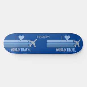 Skate Viagem de Mundo de Nome Personalizado