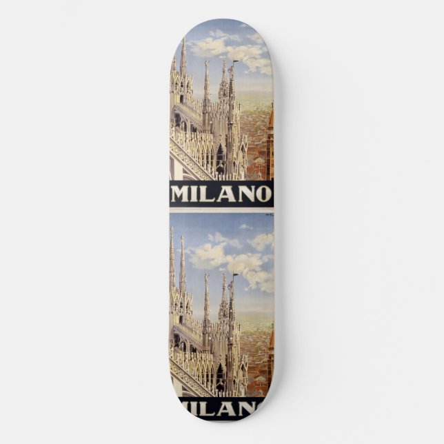 Skate Viagens vintage Milano Milão Itália skateboards (Frente)