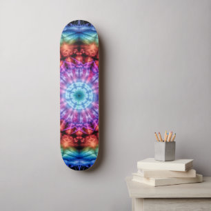 Skate Vibrant Tie Dye Kaleidoscope Rainbow Mandala