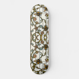 Skate Vidro manchado botânico art nouveau elegante com a