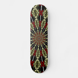 Skate Vidro vermelho e Dourado Caleidoscópio