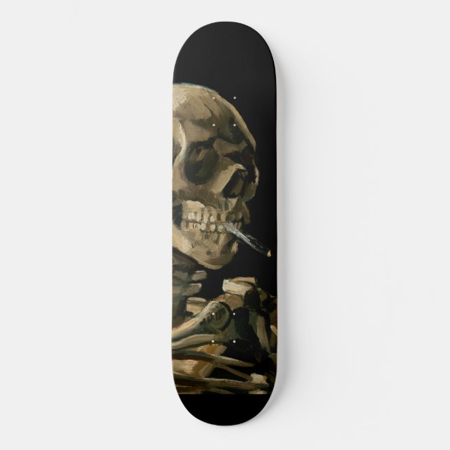 Skate Vincent van Gogh - Crânio com cigarro queimado (Frente)