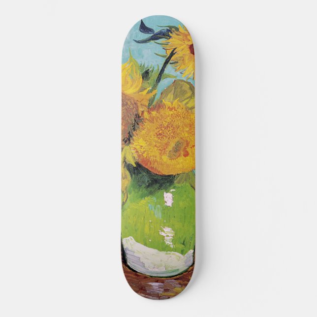 Skate Vincent Van Gogh - Três girassóis em um vaso (Frente)
