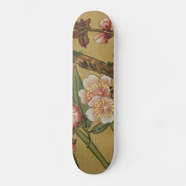 Skate Vintage Cherry Blossoms Asian Japanese Flowers (Frente)