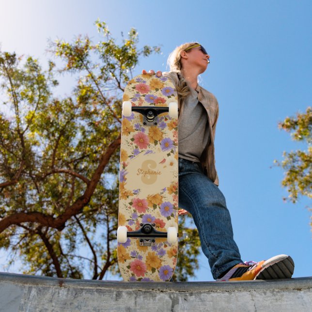 Skate Vintage Daisy Floral Pattern (2) (Ao ar livre 1)
