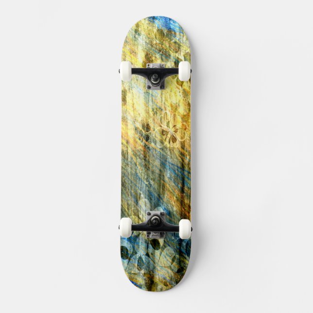 Skate Vintage Floral Art Wood (Frente)