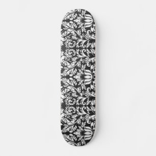 Skate Vintage Floral Damask Black and White