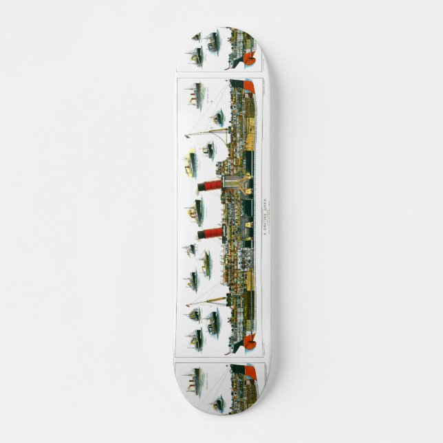 Skate Vintage Lithógrafo British Ocean Liner RMS Caronia (Frente)