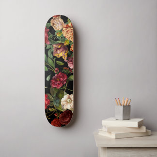 Skate Vintage night floral garden pattern 