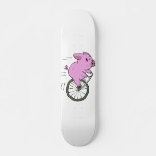 Skate vintage Pig em monociclo  escolher cor de fundo