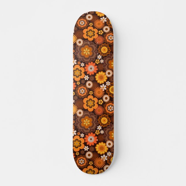 Skate Vintage Retro 70s Groovy Floral pattern (Frente)
