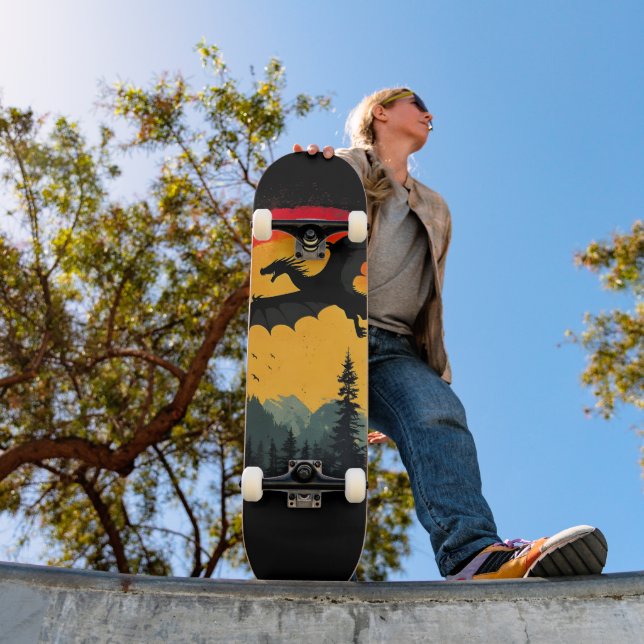 Skate Vintage Sunset Forest Dragon (Ao ar livre 1)