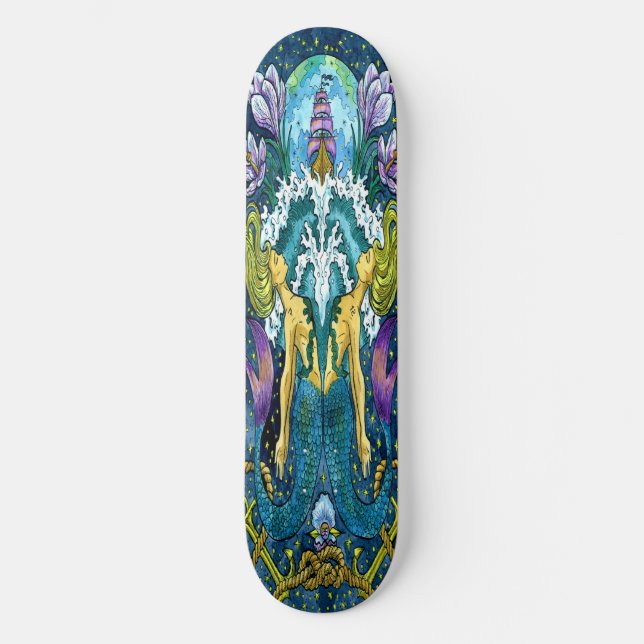 Skate Vintage Water Mermaid Twins (Frente)